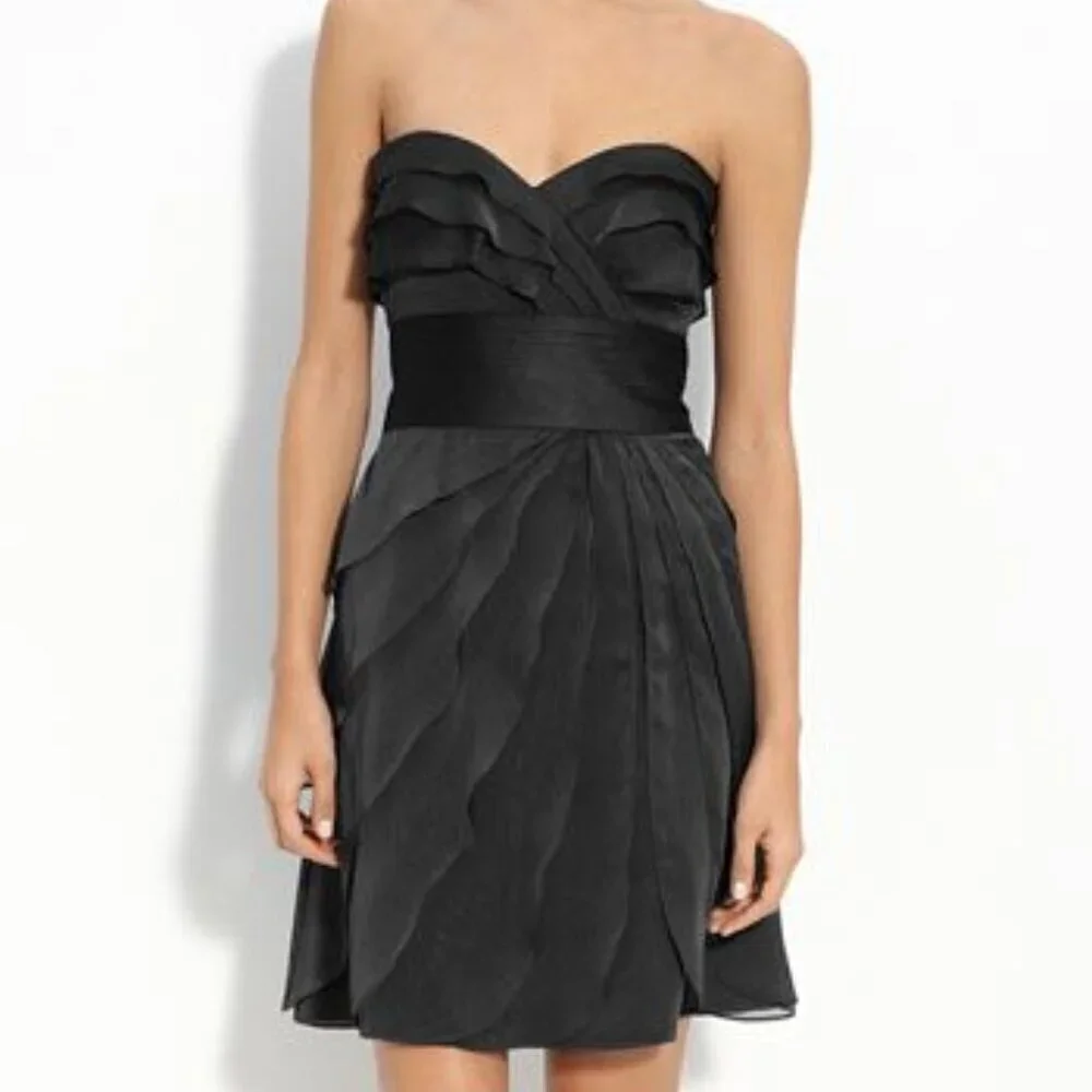 Adrianna Papell Evening Strapless Tiered Cocktail Dress - Size 6 - Picture 1 of 11
